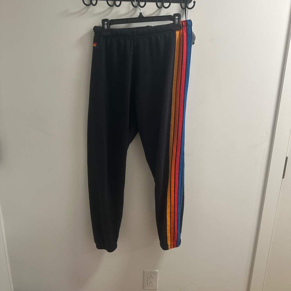 Aviator nation Joggers with Rainbow Stripe